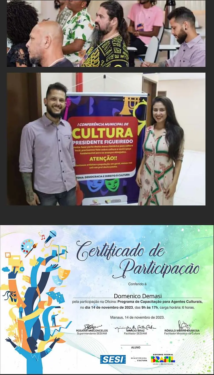 Conferência Municipal de Cultura e certificado